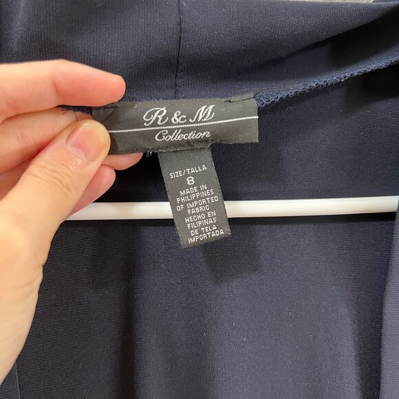 R&M Collection Cardigan Women Size 8 Dark Blue Casual Top Ladies - Picture 5 of 12